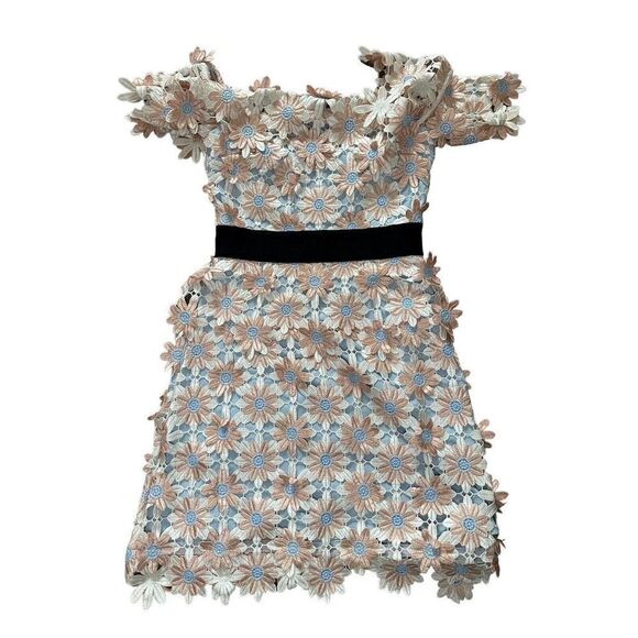 NWT Self Portrait 3D Floral Mini Dress sz 4 US - Picture 4 of 11